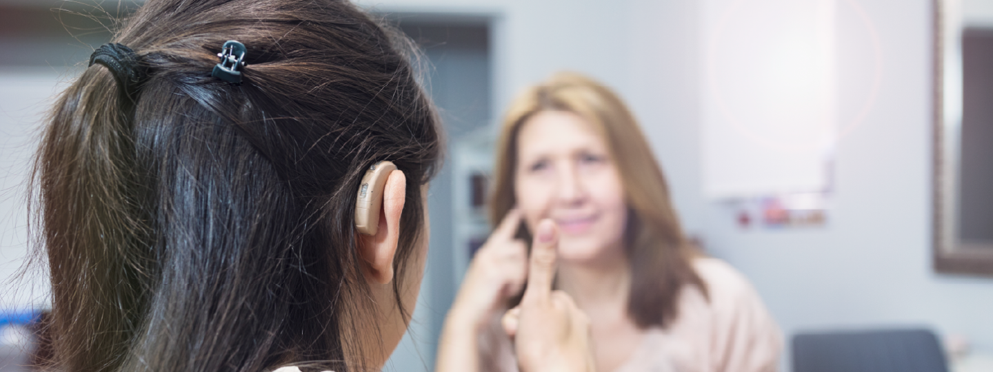 Deaf patient with audiologist