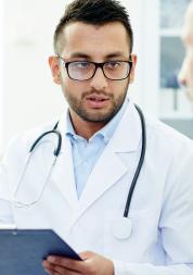 Doctor talking to patient